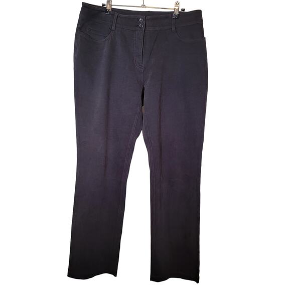 Eileen Fisher Straight Leg Pant Mid Rise Five Pockets Dark Gray Size Medium - Picture 1 of 6